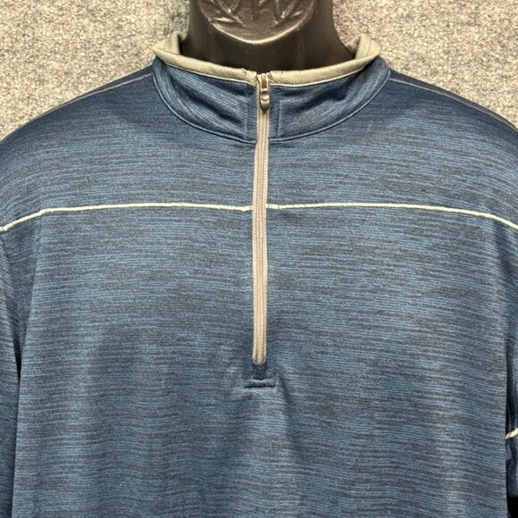 Pebble Beach Mens XL Blue Quarter-Zip Pullover Dry-Luxe Performance Long Sleeve - Picture 4 of 9